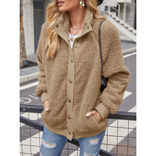 Load image into Gallery viewer, Womens Winter Sherpa Fleece Button Jacket Coat