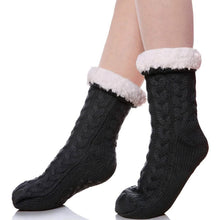 Load image into Gallery viewer, Women's Winter Super Soft Warm Cozy Fuzzy Fleece-Lined with Grippers Slipper Socks