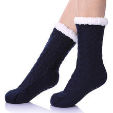 Load image into Gallery viewer, Women's Winter Super Soft Warm Cozy Fuzzy Fleece-Lined with Grippers Slipper Socks