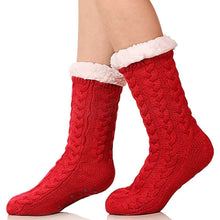 Load image into Gallery viewer, Women's Winter Super Soft Warm Cozy Fuzzy Fleece-Lined with Grippers Slipper Socks