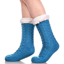 Load image into Gallery viewer, Women's Winter Super Soft Warm Cozy Fuzzy Fleece-Lined with Grippers Slipper Socks