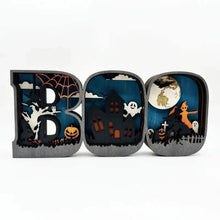 Load image into Gallery viewer, Wooden 3D Halloween Letter Shaped LED Light