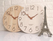 Load image into Gallery viewer, Wooden 3D Wall Clock Modern Design Nordic Room Decoration Kitchen Clock Art Hollow Wall Watch Home Decor Children's Room Decoration Kitchen Clock Art Hollow Wall Watch Home Decor 12 Inch