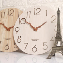 Load image into Gallery viewer, Wooden 3D Wall Clock Modern Design Nordic Room Decoration Kitchen Clock Art Hollow Wall Watch Home Decor Children's Room Decoration Kitchen Clock Art Hollow Wall Watch Home Decor 12 Inch