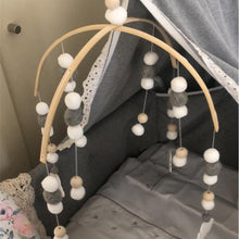 Load image into Gallery viewer, Wooden Beads Wind Chimes With Wool Balls Wooden Wind Chime Nursery Mobile Crib Bed Bell Baby Bedroom Ceiling Wooden Beads Hanging Ornament Pendant Newborn Baby Bed Hanging Wind bell Crib Tent Kids Room Decorations Ornaments