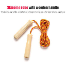 Load image into Gallery viewer, Wooden Handle Skipping Rope Adjustable Wooden Handle Cotton Braided Outdoor Fun Activity Playing Rope Wooden Grips Ideal For Workout Equipment School Supplies 2.5M