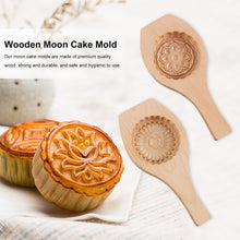 Load image into Gallery viewer, Wooden Tradition Moon Cake Molds Desserts Tools Cake Biscuit Baking Mold Three Dimensional Flower Pattern Wooden Mold Carved Round Wooden Mould Press Mooncake Mold Middle Eastern Cookie Cake Mold
