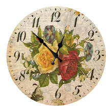 将图片加载到图库查看器,Wooden Wall Clock 10 Inch Silent Non Ticking Quartz Wall Clock 10 Inch Silent Non-Ticking Wooden Wall Clocks Battery Operated Country Retro Rustic Style Decorative for Living Room Kitchen Retro Fashion Wood Wall Clock Decorative for Living Room Kitchen