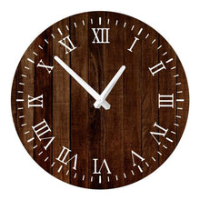 将图片加载到图库查看器,Wooden Wall Clock 10 Inch Silent Non Ticking Quartz Wall Clock 10 Inch Silent Non-Ticking Wooden Wall Clocks Battery Operated Country Retro Rustic Style Decorative for Living Room Kitchen Retro Fashion Wood Wall Clock Decorative for Living Room Kitchen