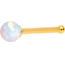 将图片加载到图库查看器,White 2.5mm Synthetic Opal Ball Gold Tone Nose Bone