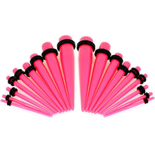 将图片加载到图库查看器,14G to 00G 18 Piece Ear Stretching Kit in Pink Acrylic Set
