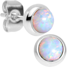 Load image into Gallery viewer, White Synthetic Opal 316L Surgical Steel Stud Earrings