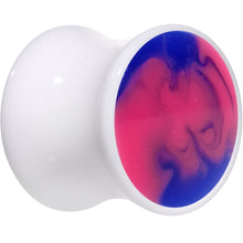 Load image into Gallery viewer, Blue and Pink Candy Swirl Saddle Plug Set Available in Sizes 0G to 20mm