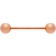 Load image into Gallery viewer, 14G 5/8 Rose Gold Color PVD Sandblasted Barbell Tongue Ring