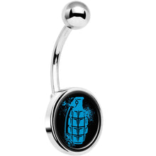 将图片加载到图库查看器,Blue Grenade Belly Ring