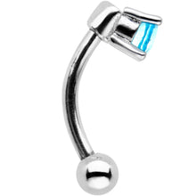 Load image into Gallery viewer, 5/16 Aqua CZ Gem Fashionista Curved Eyebrow Rook Earring