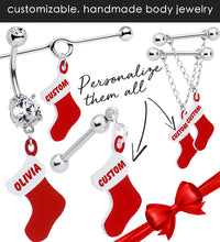 将图片加载到图库查看器,Custom Handcrafted Personalized Holiday Christmas Stocking Industrial Barbell