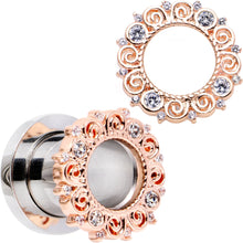 将图片加载到图库查看器,0G Clear Gem Flowering Frame Screw Fit Tunnel Plug Set