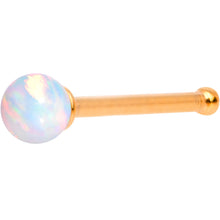 Load image into Gallery viewer, White 2.5mm Synthetic Opal Ball Rose Gold Tone Nose Bone