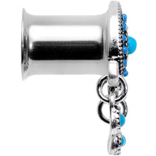Load image into Gallery viewer, Southwest Blue Drum Dreamcatcher Dangle Double Flare Plug Set 6mm to 25mm