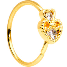 Load image into Gallery viewer, 20G 3/8 Clear CZ Gem Gold PVD Heart Seamless Circular Ring