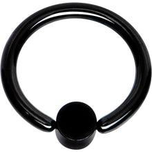 将图片加载到图库查看器,16G 5/16 Clear Gem 3mm Disc Black IP BCR Captive Ring