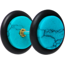 Load image into Gallery viewer, Aqua Faux Marble Cheater Plug Set