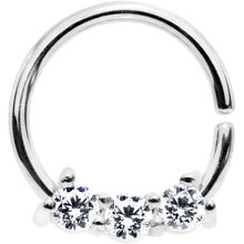 Load image into Gallery viewer, 18G 5/16 Clear Cubic Zirconia Stainless Steel Circular Ring
