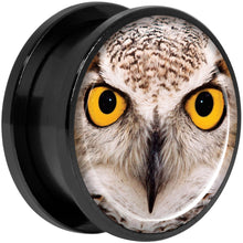将图片加载到图库查看器,Full Color Owl Black Anodized Screw Fit Plug Set 20mm