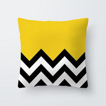 Load image into Gallery viewer, Yellow Pillow Case Cushion Cover Geometric Polyester Pillowcase Home Decorative Yellow Grey Modern Pillow Covers Beautiful Pattern Linen Square Pillow Case For Sofa Couch 45x45CM