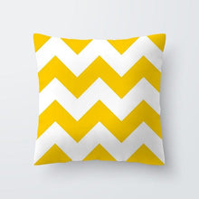 Load image into Gallery viewer, Yellow Pillow Case Cushion Cover Geometric Polyester Pillowcase Home Decorative Yellow Grey Modern Pillow Covers Beautiful Pattern Linen Square Pillow Case For Sofa Couch 45x45CM