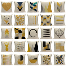 Load image into Gallery viewer, Yellow Pillow Covers Nordic Geometric Cushion Pillow Covers White Pillowcase Geometric Cushion Case Decoration Home Room Pillow Case