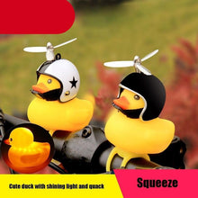 Load image into Gallery viewer, Yellow Small Bike Duck Bicycle Bell Luminous Normal Duck Ducky Bicycle Airscrew Helmet Wind Motor Riding Cycling Lights Horn Rubber Duck Helmet Bike Horn Bell Car Decoration Bicycle Horn