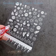 将图片加载到图库查看器,Yellow Smiles Sun Moon Clouds 3D Nail Stickers For Halloween Theme Slider Decals Nail Art Decorations Design 3D Self-Adhesive Nail Decorations Accessories Women Girls Manicure Decorations Nail Art Supplies Water Transfer Decals