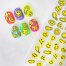 将图片加载到图库查看器,Yellow Smiles Sun Moon Clouds 3D Nail Stickers For Halloween Theme Slider Decals Nail Art Decorations Design 3D Self-Adhesive Nail Decorations Accessories Women Girls Manicure Decorations Nail Art Supplies Water Transfer Decals