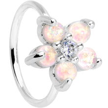 将图片加载到图库查看器,20G Clear CZ White Faux Opal Seamless Circular Ring