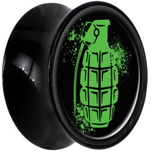 Load image into Gallery viewer, Black Acrylic Green Grenade Saddle Plug Set 18mm