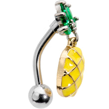 将图片加载到图库查看器,Green CZ Gem Princess Pineapple Top Mount Belly Ring