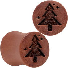 将图片加载到图库查看器,Organic Sawo Wood Christmas Tree Saddle Plug Set Sizes 8mm to 25mm