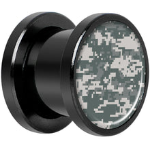 Load image into Gallery viewer, Digital Camo Print Black Anodized Screw Fit Plug Set 00G