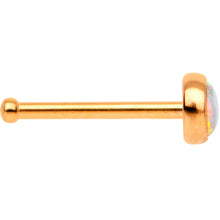 Load image into Gallery viewer, White 3mm Synthetic Opal Rose Gold Tone Press Fit Nose Bone