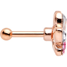 Load image into Gallery viewer, Clear Pink CZ Gem Rose Gold PVD Tiara Cartilage Tragus Earring