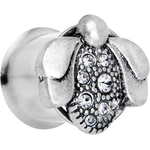 Load image into Gallery viewer, 1/2 Clear Gem Steel Allow Me Ladybug Double Flare Tunnel Plug Set