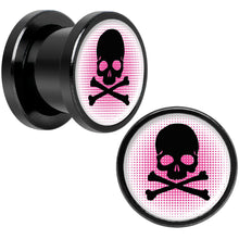 将图片加载到图库查看器,Pink Black Skull Black Anodized Screw Fit Plug Set 00G