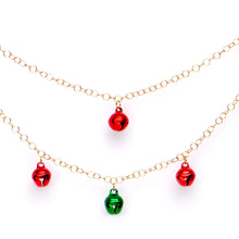 Load image into Gallery viewer, Handcrafted Gold Tone Anodized Christmas Bells Dangle Nipple Chain