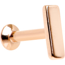 Load image into Gallery viewer, 1/4 6mm Rose Gold IP Rectangle Internal Thread Daith Cartilage Tragus