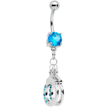 将图片加载到图库查看器,Blue Gem Kinky Cuffs Dangle Belly Ring