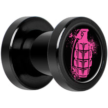 将图片加载到图库查看器,Pink Grenade Black Anodized Screw Fit Plug Set 2G