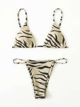 Load image into Gallery viewer, Zebra Print Push Up Bikini New Arrival Padded Bra Low Waist Swimsuit Female Swimwear Women Women's Ruffle Triangle Bikini Frill Printed String Tie Side Two Piece Set Swimsuit