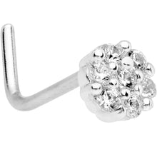 将图片加载到图库查看器,1/4 Clear CZ Gem Cute Cluster L Shaped Nose Ring